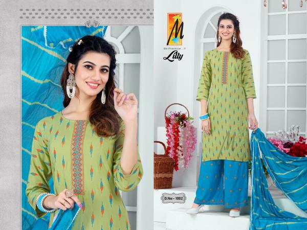 Master Lilly Fancy Rayon  Kurti With Bottom Dupatta Collection